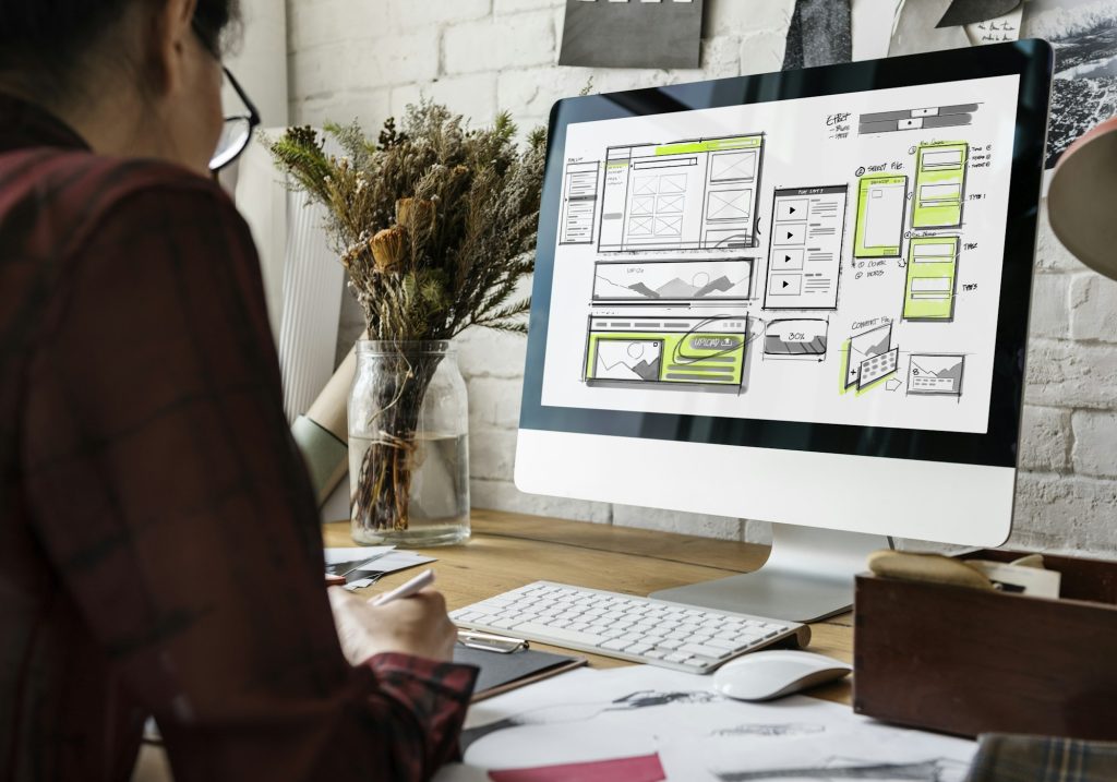 Web development layout sketch drawing